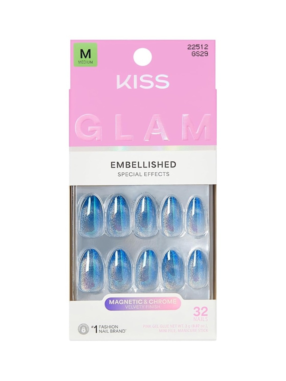 KISS Iridescent Chrome Press-On Nails 'Glow Forever'